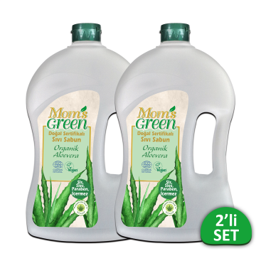 2'li Set Mom's Green Doğal Sertifikalı Sıvı Sabun - Aloeveralı 1.5 Lt*2 EcoCosmos