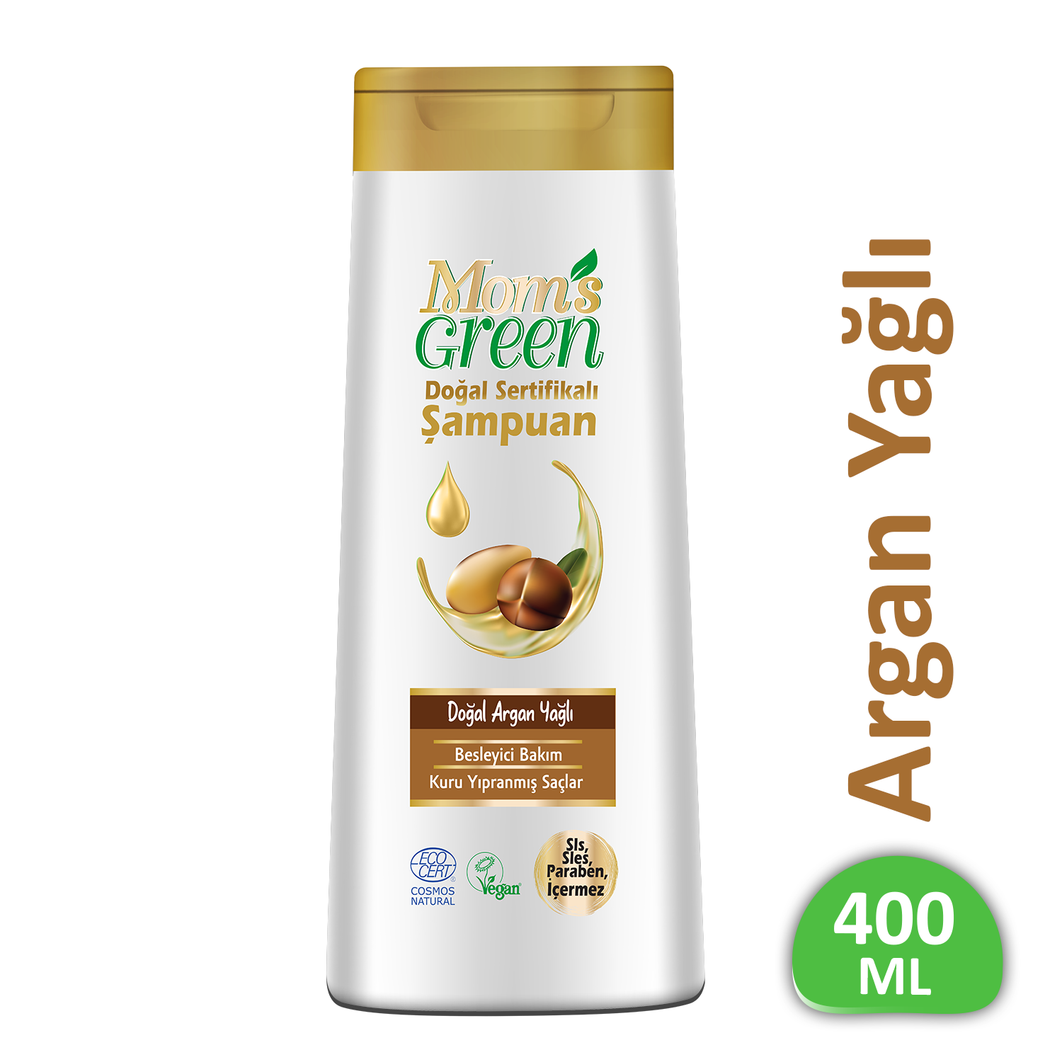 Mom's Green Doğal Sertifikalı Argan Yağlı Şampuan 400 ml EcoCosmos