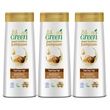3'lü Set Mom's Green Doğal Argan Yağlı Şampuan EcoCosmos (400 ml X 3 Adet)