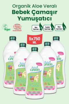 5'li Set Bebek Çamaşır YUMUŞATICI  (750 ml x 5 Adet) 200 Yıkama