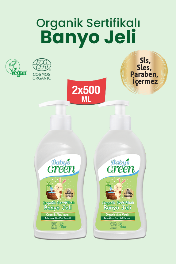 2'li Set Organik Aloeveralı Bebek Banyo Jeli (500ml x 2 Adet)