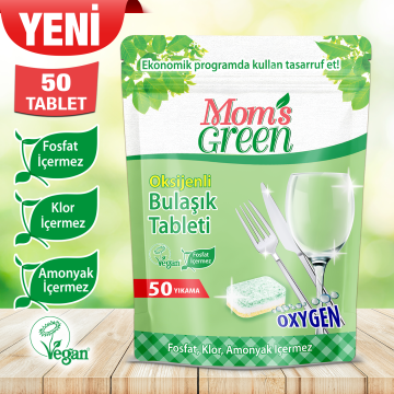 Mom's Green Oksijenli Bulaşık Makinesi Tableti 50 Adet