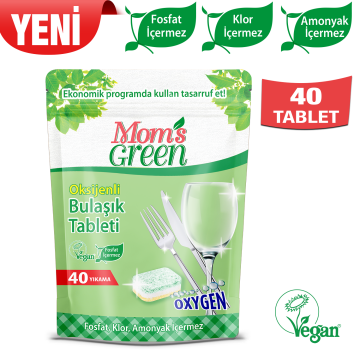 Mom's Green Oksijenli Bulaşık Makinesi Tableti 40 Adet