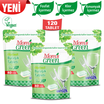 3'lü Set Oksijenli  Bulaşık Makinesi Tableti - 120 Tablet