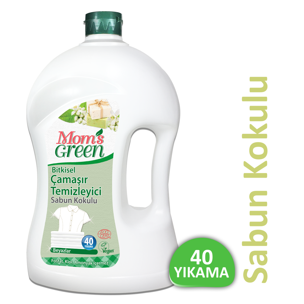 Mom's Green Bitkisel Çamaşır Temizleyici - SABUN KOKULU ECO 40 Yıkama