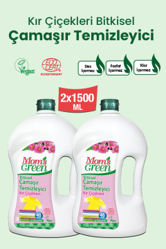2'li Set Bitkisel Çamaşır Temizleyici Kır Çiçekleri (1,5 Litre x 2 Adet) 80 Yıkama