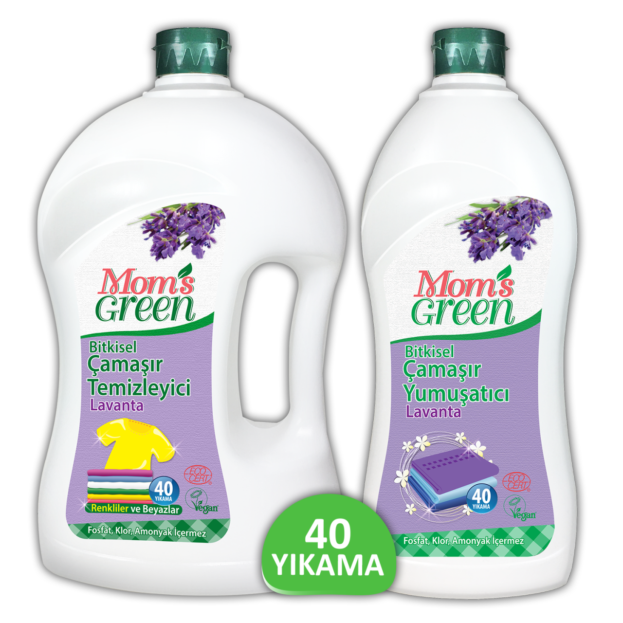 2'li Set Bitkisel Çamaşır Temizleyici Renkliler ve Beyazlar İçin Lavanta 1,5 Litre ve Bitkisel Çamaşır Yumuşatıcı Lavanta 750 ml