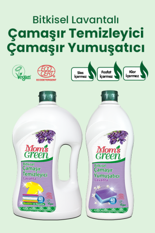 2'li Set Bitkisel Çamaşır Temizleyici Renkliler ve Beyazlar İçin Lavanta 1,5 Litre ve Bitkisel Çamaşır Yumuşatıcı Lavanta 750 ml