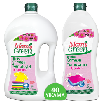 2'li Set Kır Çiçekleri Bitkisel Çamaşır Temizleyici 1,5 Litre ve  Yumuşatıcı 750 ml