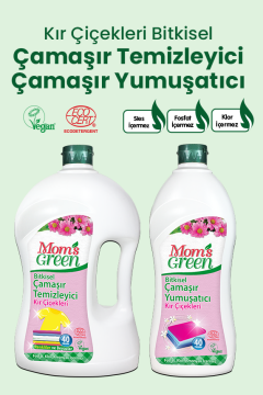 2'li Set Bitkisel Çamaşır Temizleyici Renkliler ve Beyazlar İçin Kır Çiçekleri 1,5 Litre ve Bitkisel Çamaşır Yumuşatıcı Kır Çiçekleri 750 ml