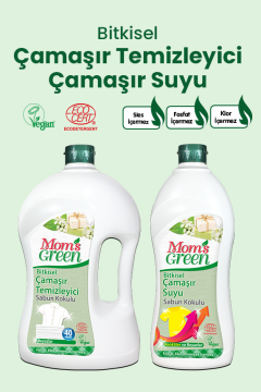 2'li Set Bitkisel Çamaşır Temizleyici Beyazlar İçin Sabun Kokulu 1,5 Litre ve Bitkisel Çamaşır Suyu Sabun Kokulu 750 ml