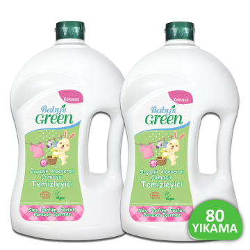 2'li Set Organik Aloe Veralı Bebek Çamaşır Temizleyici  ECO 80 Yıkama