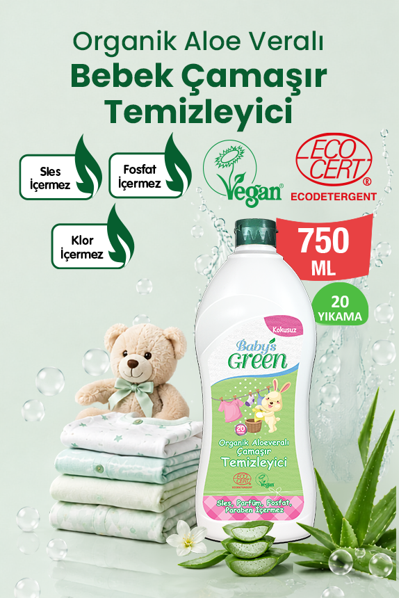 2'li Set Organik Aloe Veralı Bebek Çamaşır Temizleyici ve Yumuşatıcı