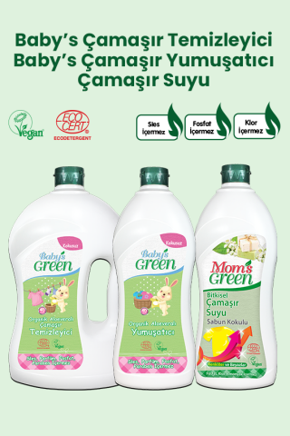 Bebek Çamaşır Temizleyici 1,5 Litre +Bebek Yumuşatıcı +Sabun Kokulu Çamaşır Suyu