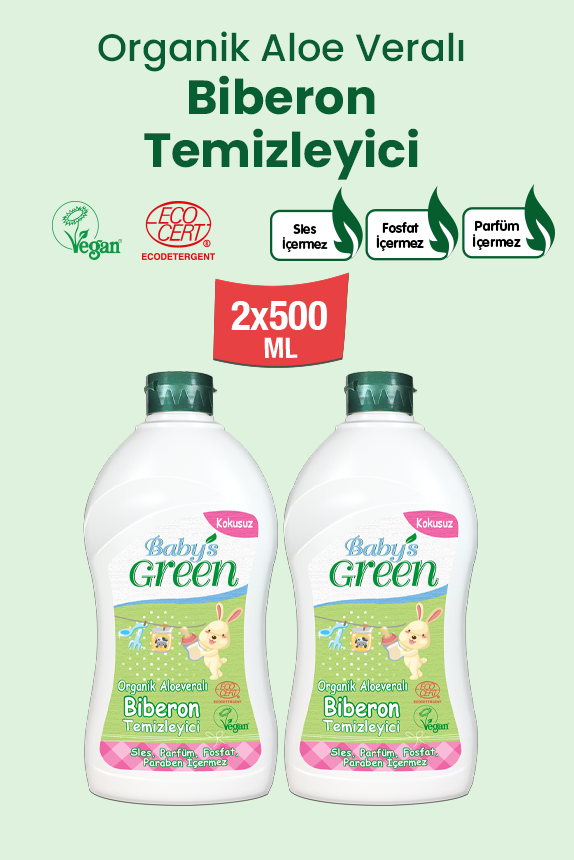 Organik Aloeveralı Bebek Biberon Temizleyici- ECO (500 ml x 2 Adet)