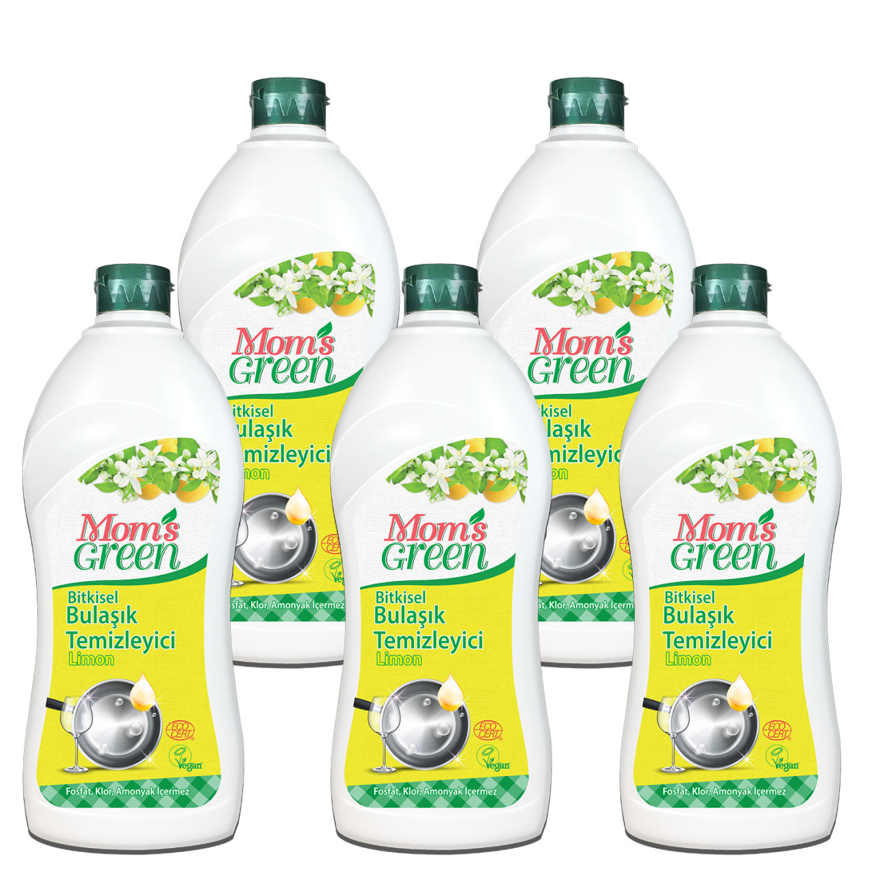 5'li Set Bitkisel Elde Bulaşık Temizleyici LİMON - ECO (750 ml x 5 Adet)