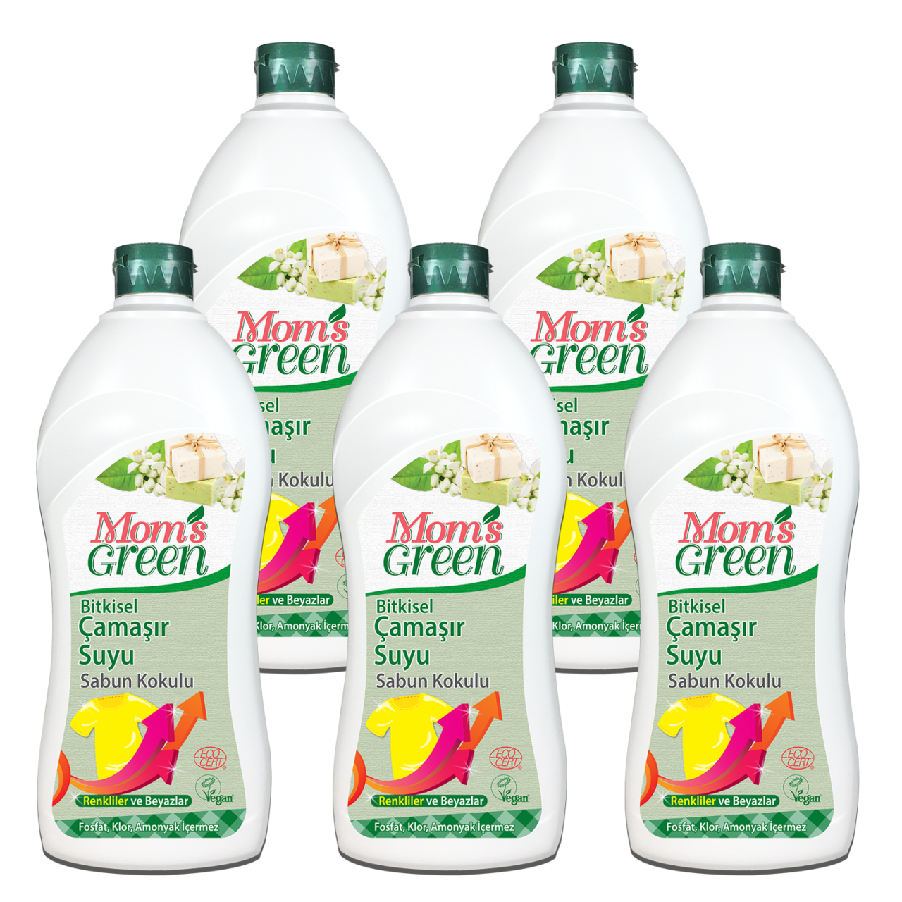 5'li Set  Çamaşır Suyu  Sabun Kokulu (750 ml x 5 Adet)