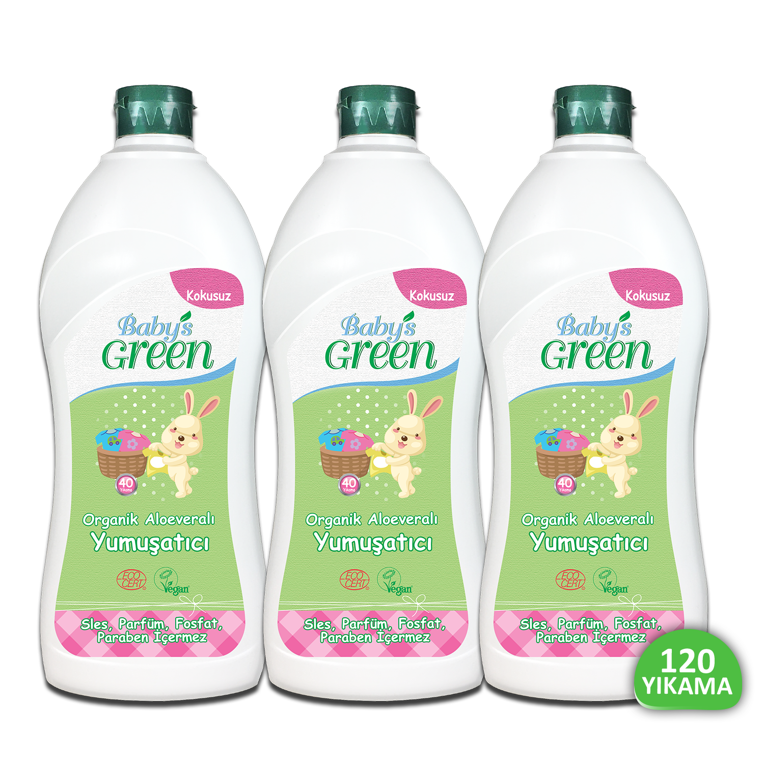 3'lü Set Organik Aloe Veralı Çamaşır Yumuşatıcı -120 Yıkama  ECO