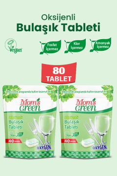 2'li Set Oksijenli Bulaşık Makinesi Tableti  80 Adet