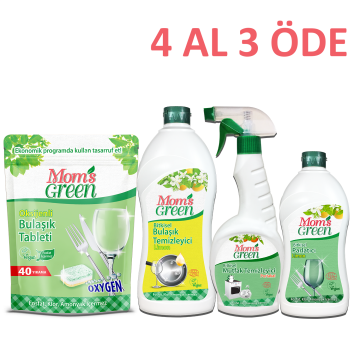 4'lü Set Oksijenli Tabletli Mutfak Paketi Tablet+Elde bulaşık limon+Mutfak sprey+ Parlatıcı