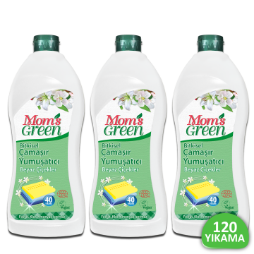 3'lü Set Mom's Green Bitkisel Çamaşır Yumuşatıcı 120 Yıkama - BEYAZ ÇİÇEKLER ECO