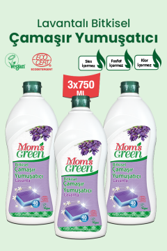 3'lü Set Bitkisel Çamaşır Yumuşatıcı Lavanta (750 ml x 3 Adet) 120 Yıkama