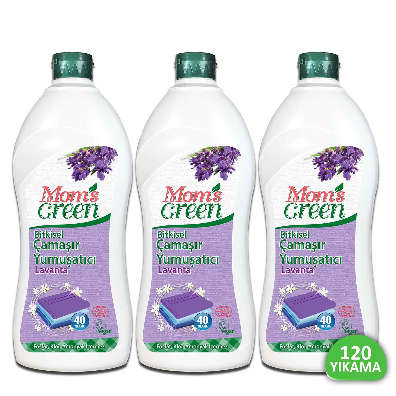 3'lü Set Bitkisel Çamaşır Yumuşatıcı - LAVANTA- 120 YIKAMA ECO