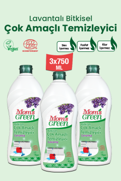 3'lü Set Lavantalı Bitkisel Çok Amaçlı Temizleyici (750 ml x 3 Adet)