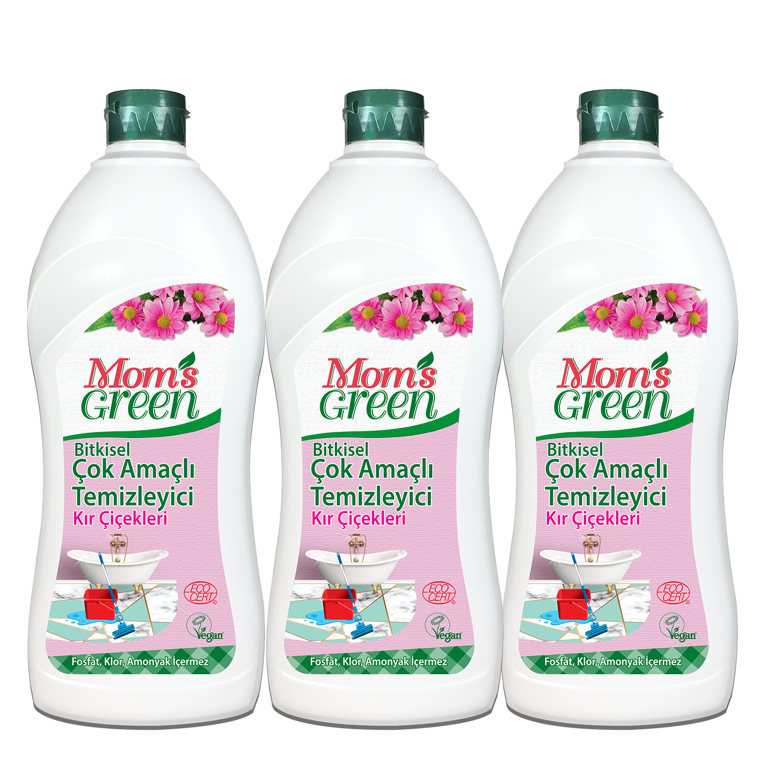 3'lü Set Bitkisel Çok Amaçlı Temizleyici 750 ml - KIR ÇİÇEKLERİ ECO