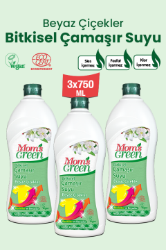 3'lü Set Beyaz Çiçekler Bitkisel Çamaşır Suyu  (750 ml x 3 Adet)