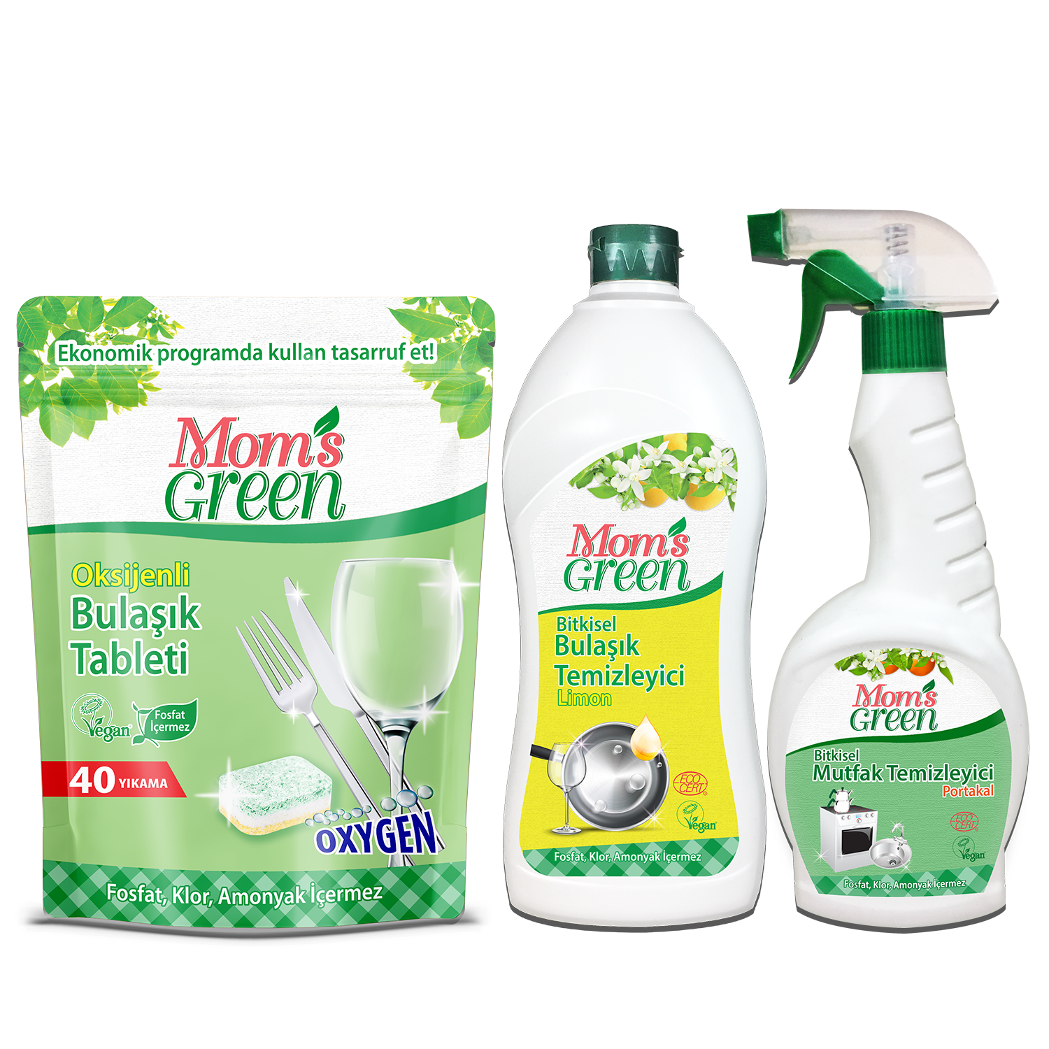 3'lü Set Oksijenli Bulaşık Tableti - Limonlu Elde Bulaşık ve Mutfak Sprey
