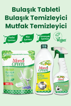 3'lü Set Oksijenli Bulaşık Tableti ve Limonlu Bulaşık Temizleyici ve Portakallı Mutfak Sprey