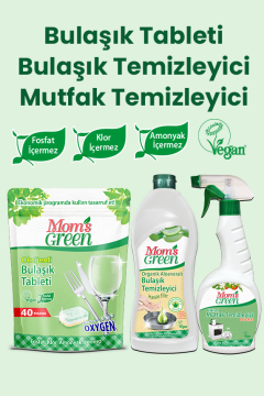 3'lü Set Oksijenli Bulaşık Tableti ve Aloeveralı  Bulaşık Temizleyici ve Portakallı Mutfak Sprey