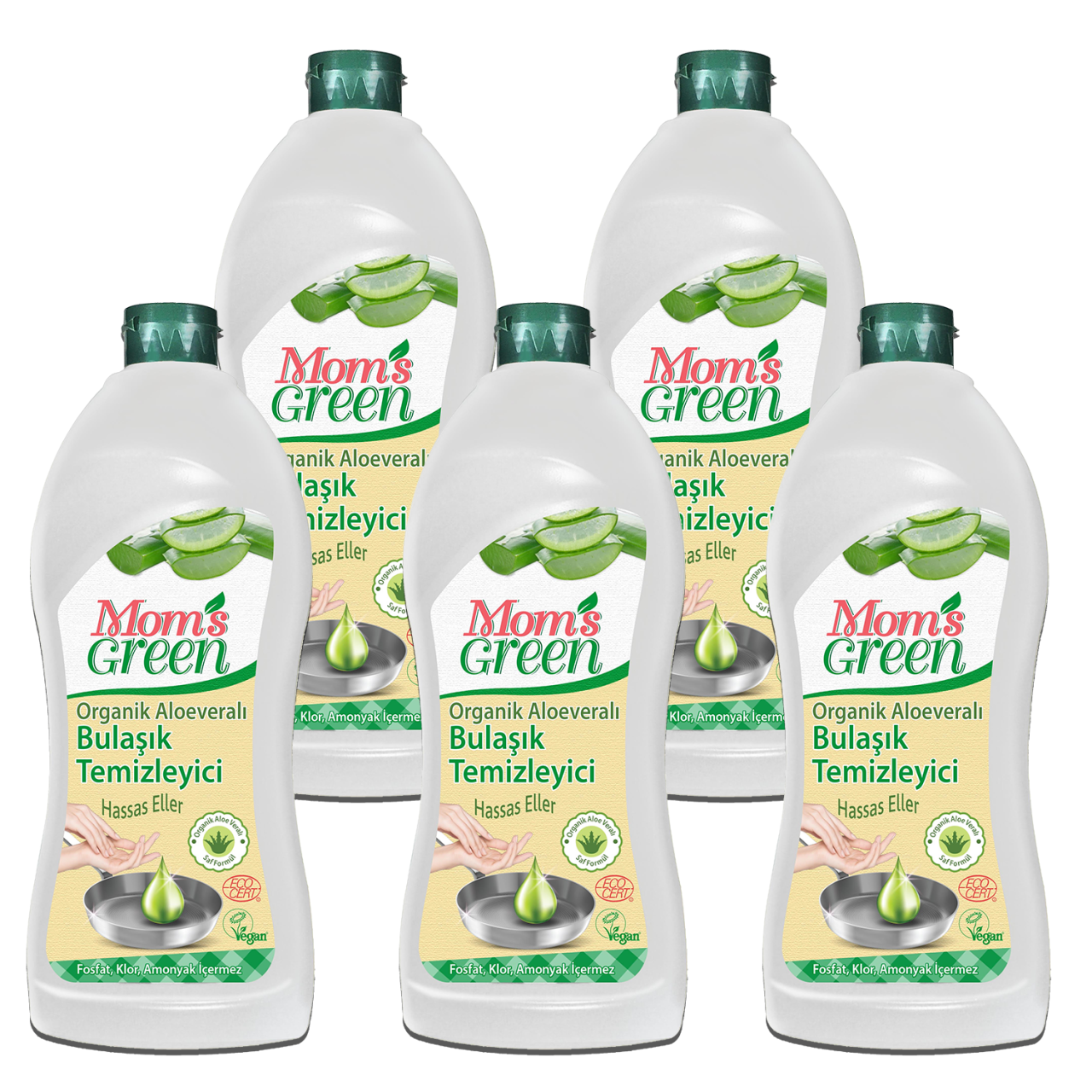 5'li Set Bitkisel Bulaşık Temizleyici Organik Aloeveralı - ECO (750 ml x 5 Adet)