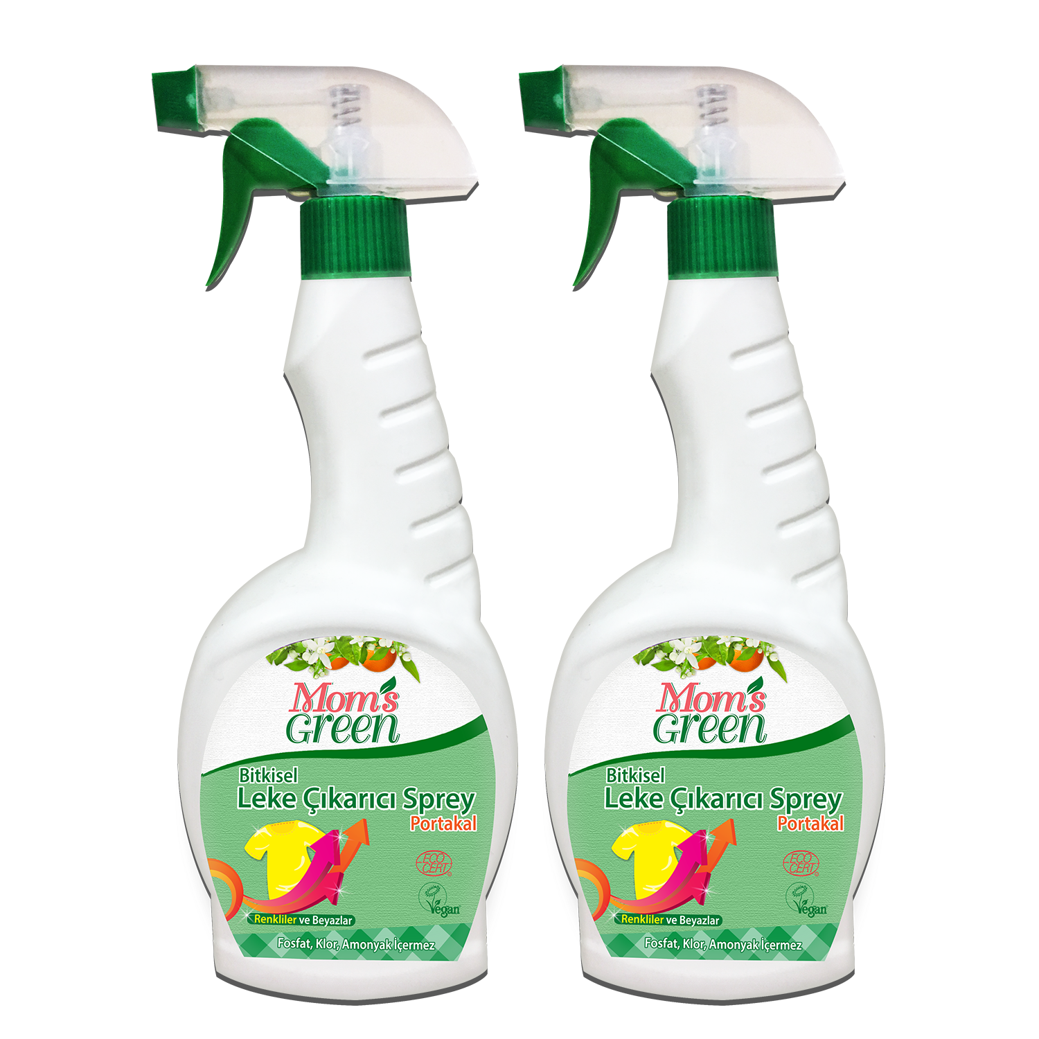 2'li Set Portakallı Bitkisel Leke Çıkarıcı Sprey (750 ml x 2 Adet)