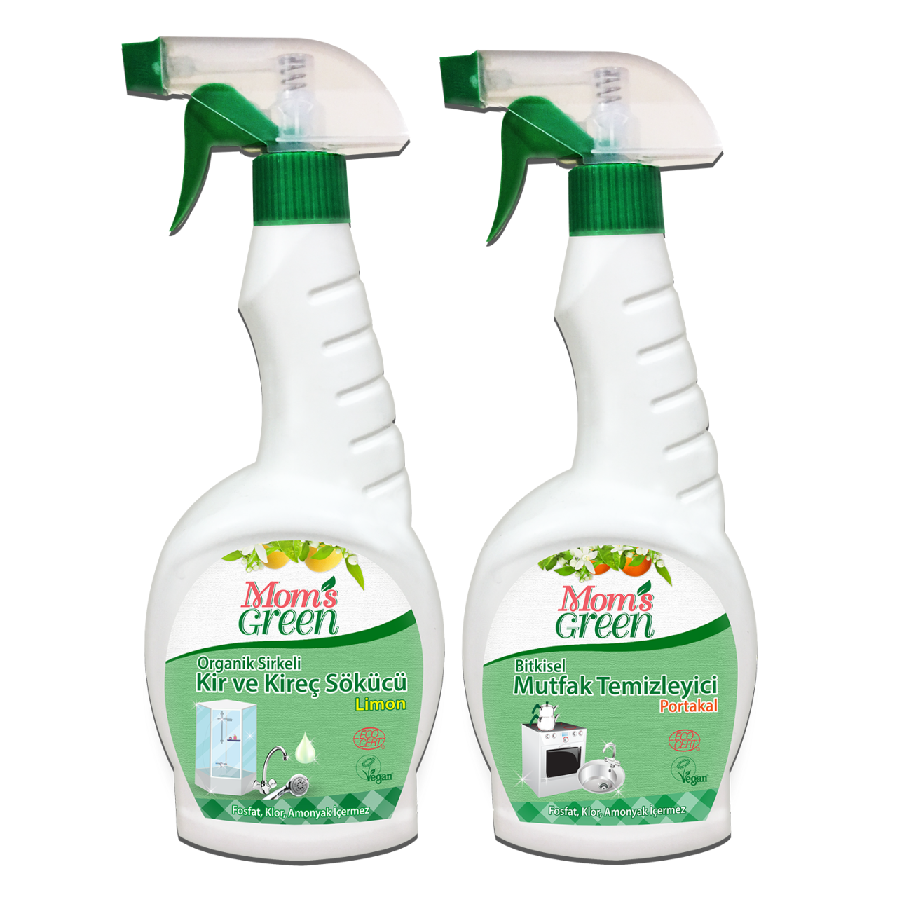 2'li Set Portakallı Bitkisel Mutfak Temizleyici PORTAKAL 750ml ve Sirkeli Kireç Sökücü Sprey 750ml