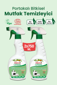 2'li Set Portakallı Bitkisel Mutfak Temizleyici (750 ml x 2 Adet)