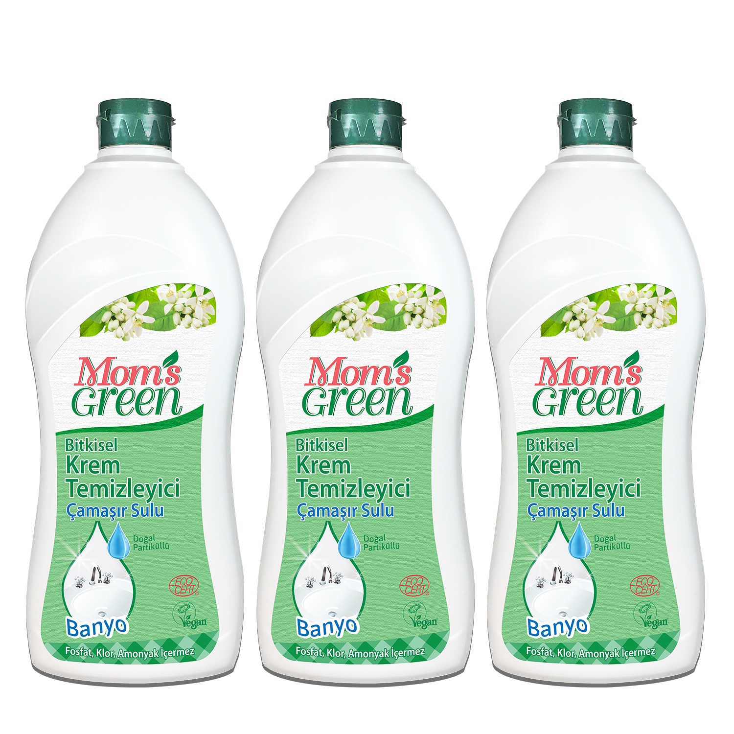 3'lü Set Bitkisel Krem Temizleyici Banyo - Çamaşır Sulu