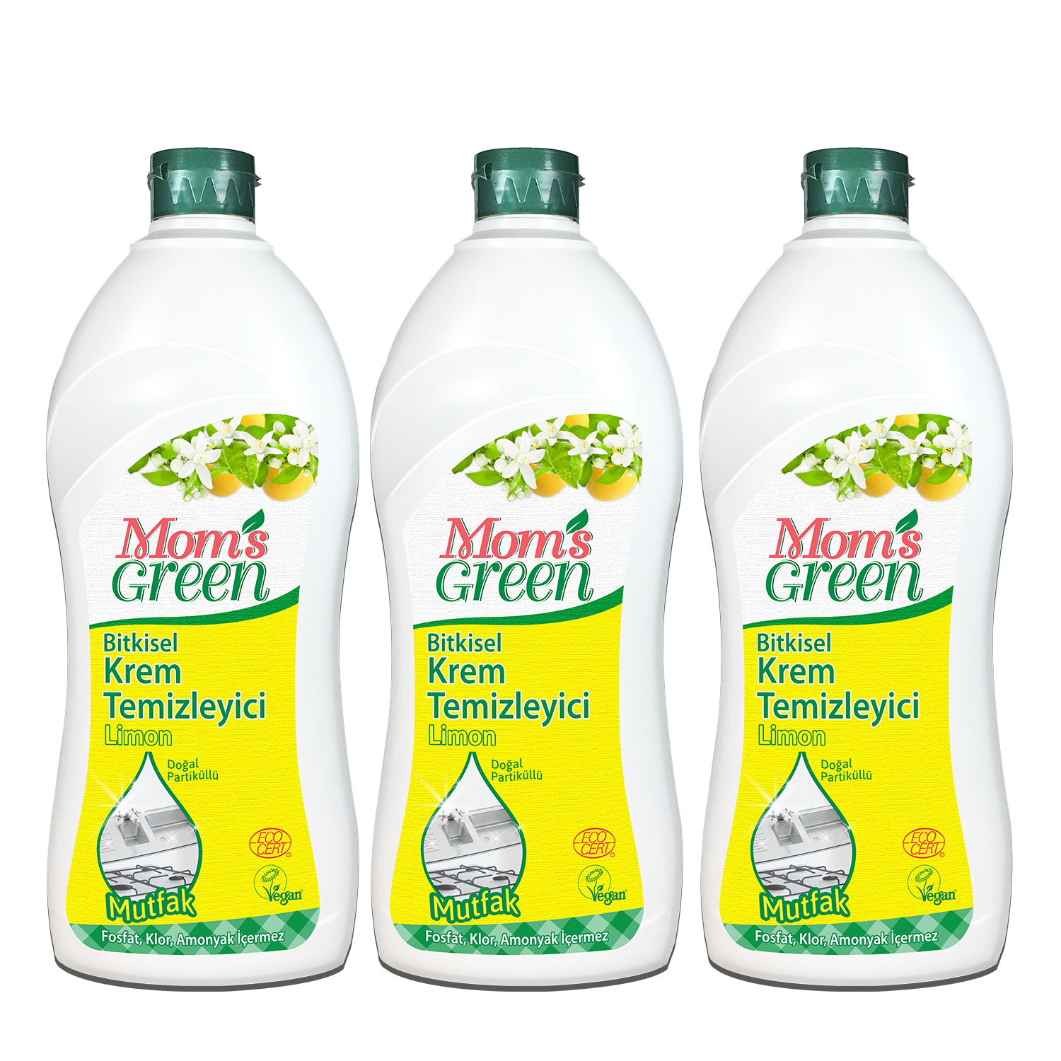 3'lü Set Limonlu Bitkisel Krem Temizleyici Mutfak (750 ml x 3 Adet)