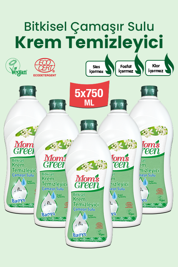 5'li Set  Krem Temizleyici Banyo (750 ml x 5 Adet)