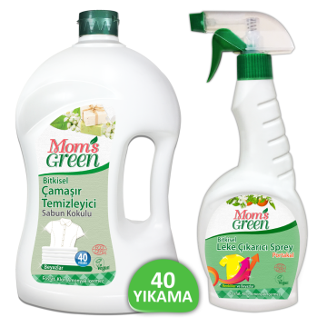 2'li Set Sabun Kokulu Bitkisel Çamaşır Temizleyici  1,5 Litre ve Leke Çıkarıcı Sprey 750 ml