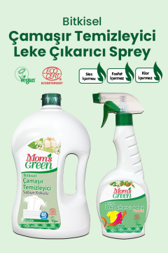 2'li Set Sabun Kokulu Bitkisel Çamaşır Temizleyici  1,5 Litre ve Leke Çıkarıcı Sprey 750 ml