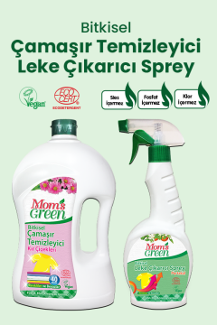 2'li Set Kır Çiçekleri Bitkisel Çamaşır Temizleyici  1,5 Litre ve Leke Çıkarıcı Sprey 750 ml HEDİYE ECO