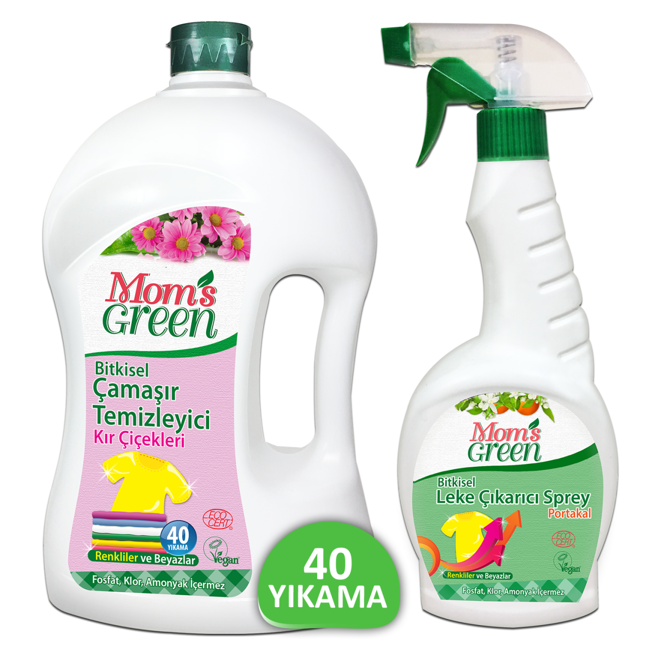 2'li Set Kır Çiçekleri Bitkisel Çamaşır Temizleyici  1,5 Litre ve Leke Çıkarıcı Sprey 750 ml HEDİYE ECO