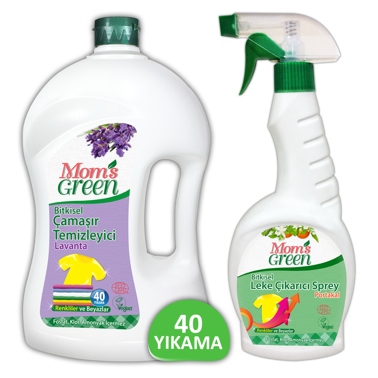 2'li Set Lavantalı Bitkisel Çamaşır Temizleyici 1,5 Litre ve Leke Çıkarıcı Sprey 750ml