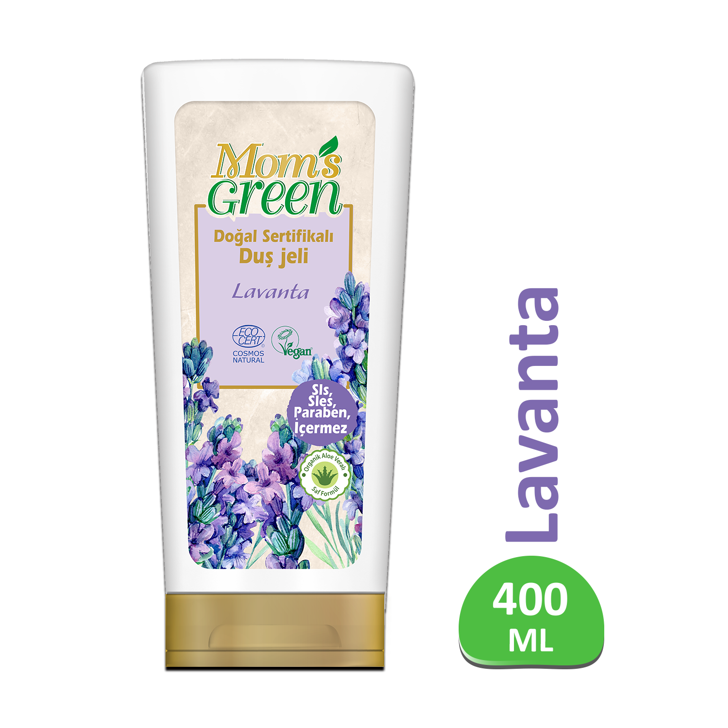 Mom's Green Organik Sertifikalı Duş Jeli - Lavantalı 400 ml EcoCosmos