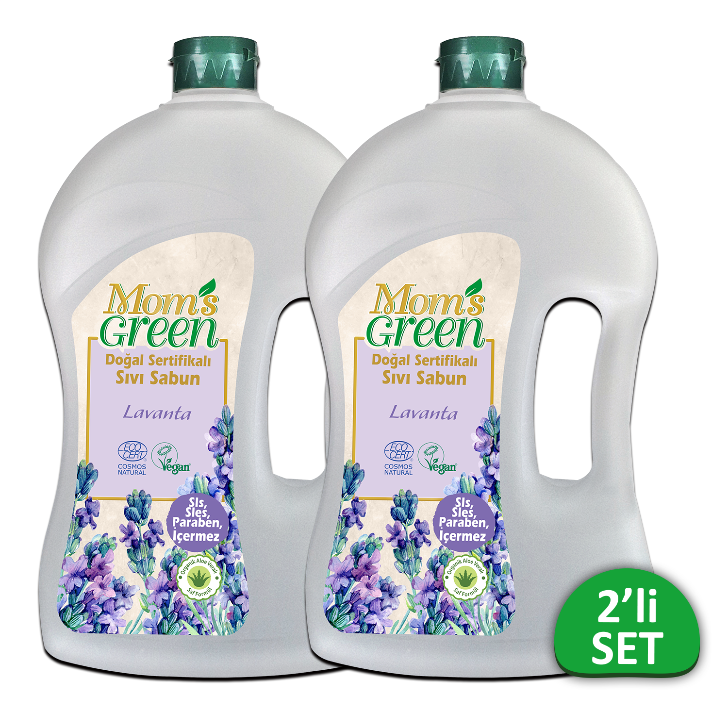 2'li Set Mom's Green Doğal Sertifikalı Sıvı Sabun - Lavanta 1.5 LT*2 EcoCosmos
