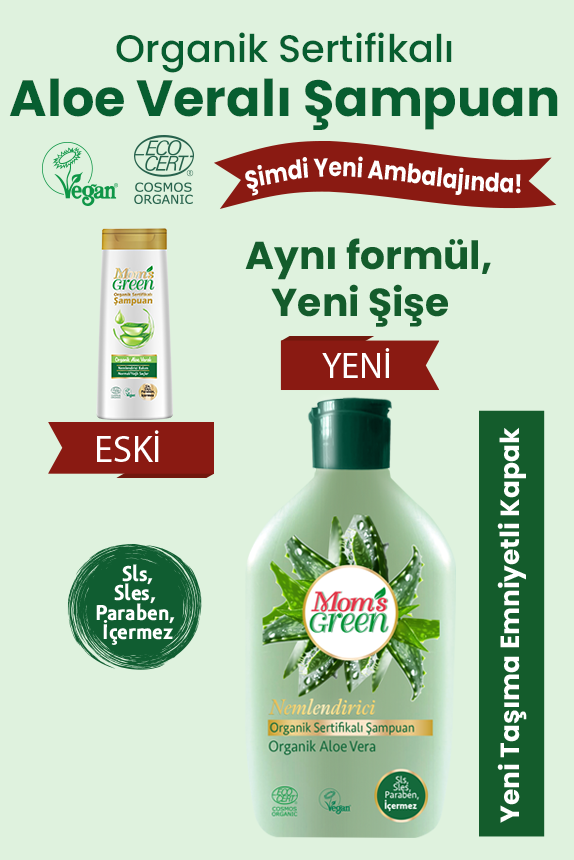 Mom's Green Organik Aloeveralı Şampuan 360 ml EcoCosmos