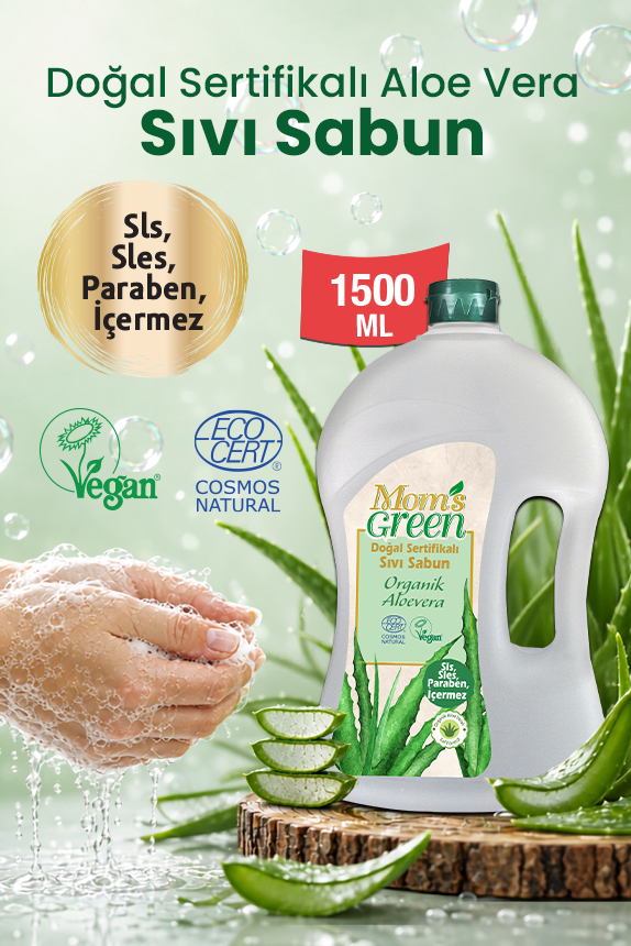 2'li Set Organik Aloeveralı Sıvı Sabun 1.5 Litre ve Doğal Argan Yağlı Şampuan 400 ml