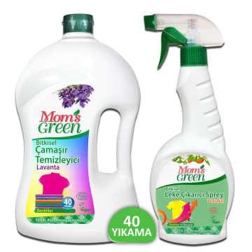 2'li Set Renkliler Bitkisel Çamaşır Temizleyici 1,5 Litre - Portakallı Leke Çıkarıcı Sprey